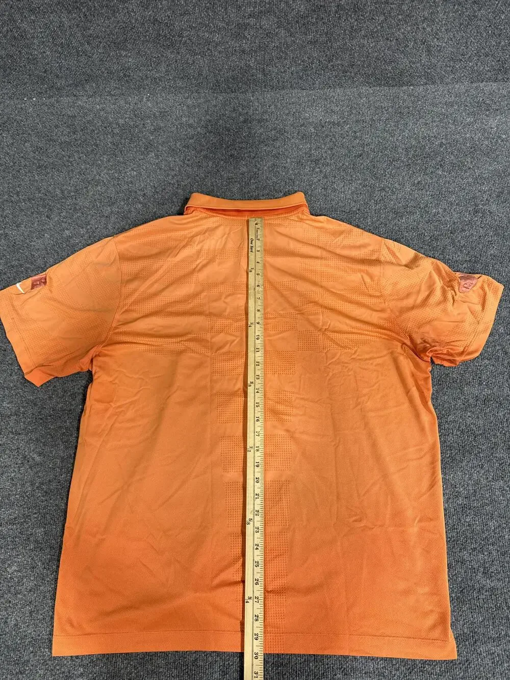 Nike Polo Shirt Mens 2XL Orange Mesh Solid Short Sleeve Golf Performance Top